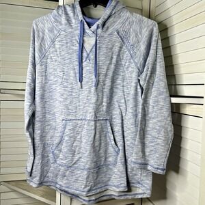 Calvin Klein Women's XL Blue Heathered‎ Hoodie Kangaroo Pocket Pullover EUC!